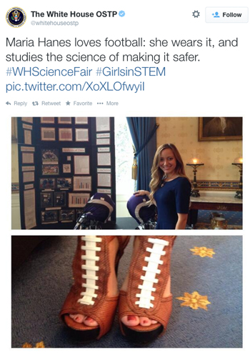 Oakes student’s football helmet science project scores two White House visits
