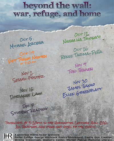 Fall Living Writers Series explores histories of war, refuge and social justice