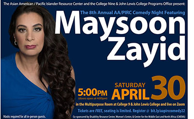 Maysoon Zayid to bring incisive hilarity to UCSC for Asian American/Pacific Islander Comedy Night