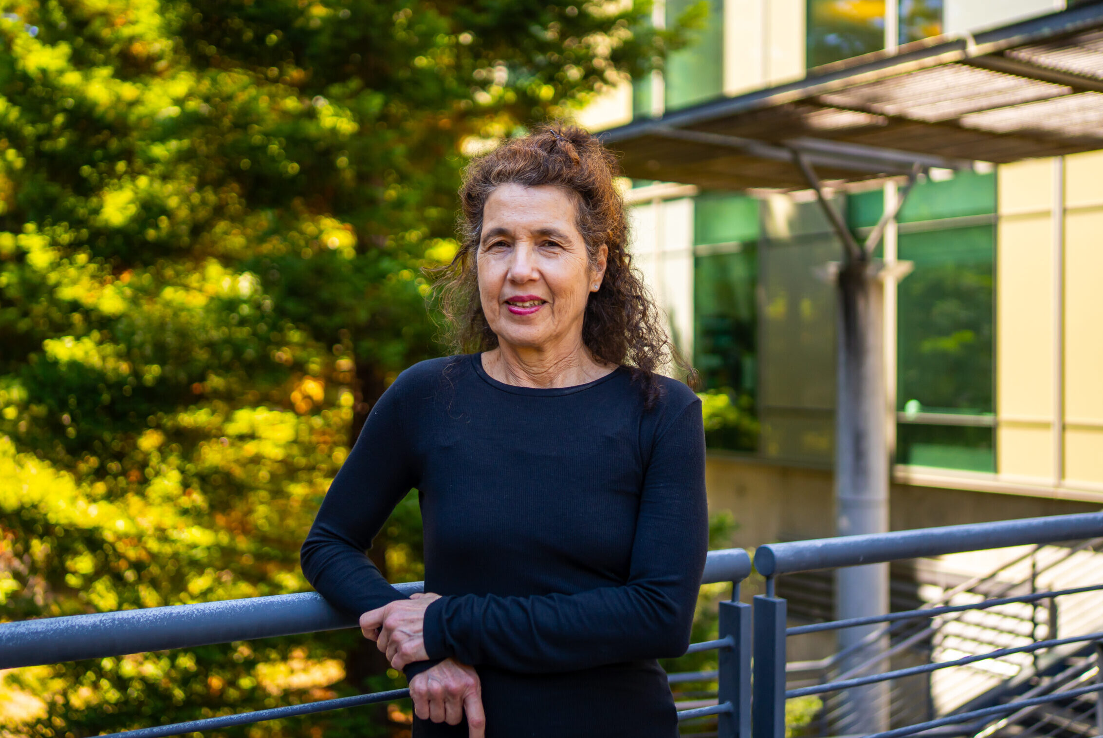 Portrait of Katia Obraczka in front of the Baskin Engineering 2 building