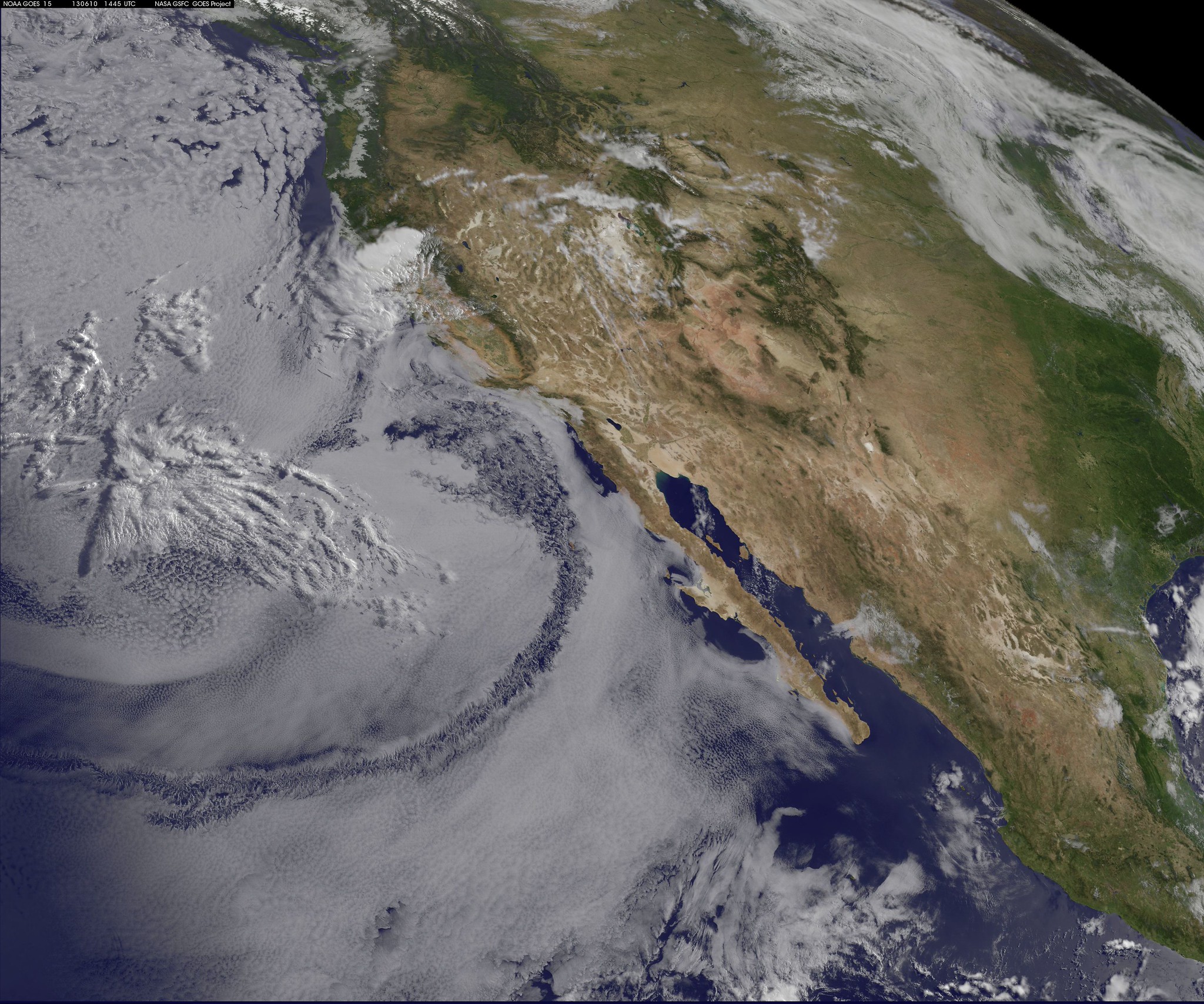 Fog off the California Coast, as seen from space.