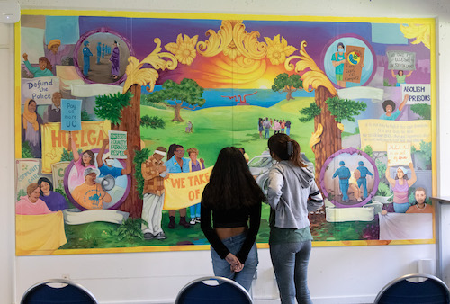Student mural at Porter envisions a future without police