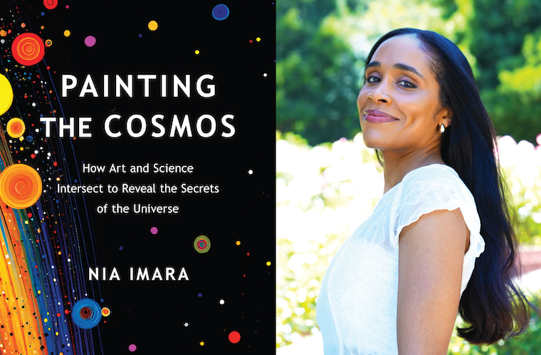 Composite image of book cover and portrait of Nia Imara