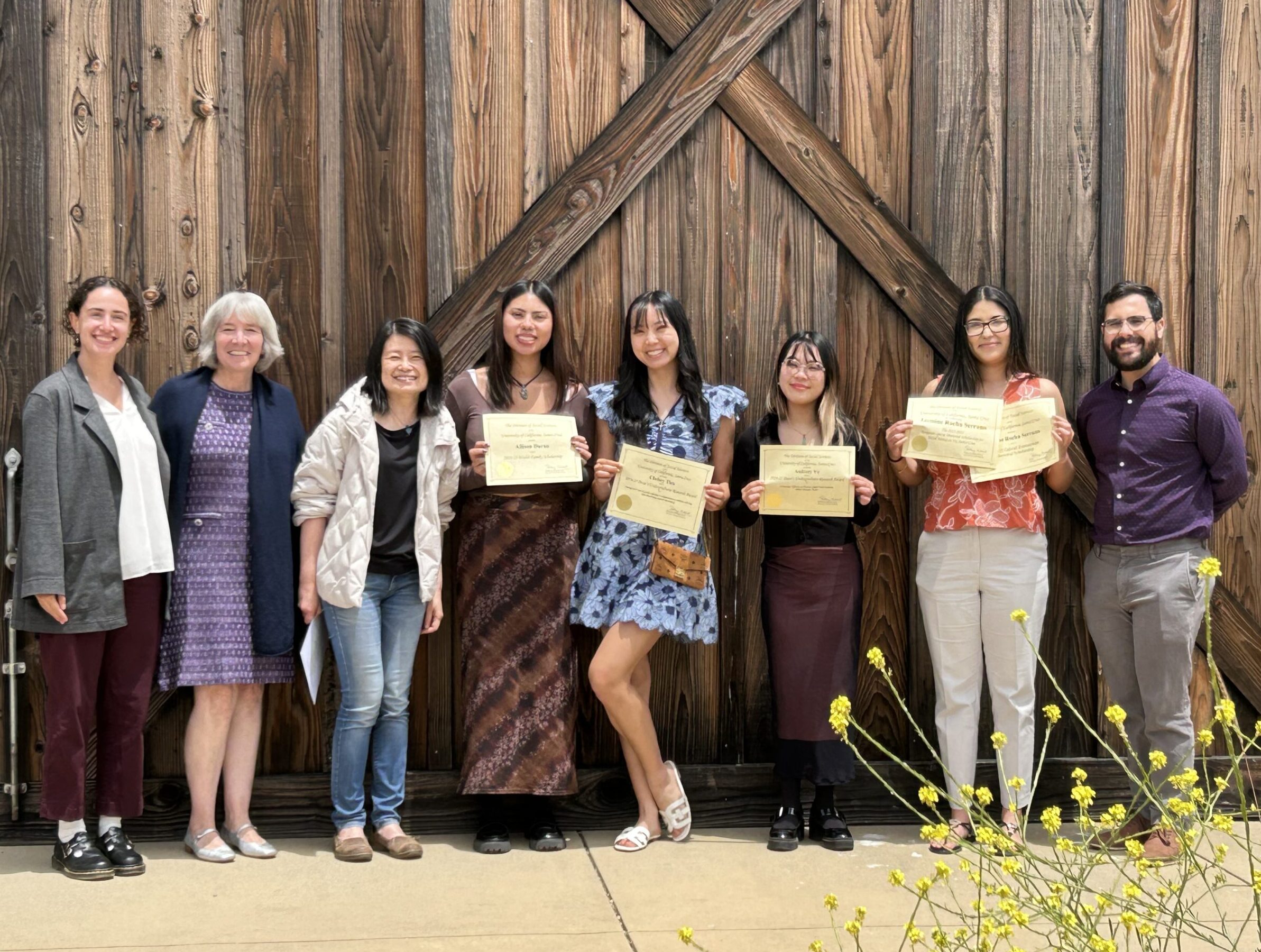 psychology students and faculty with awards