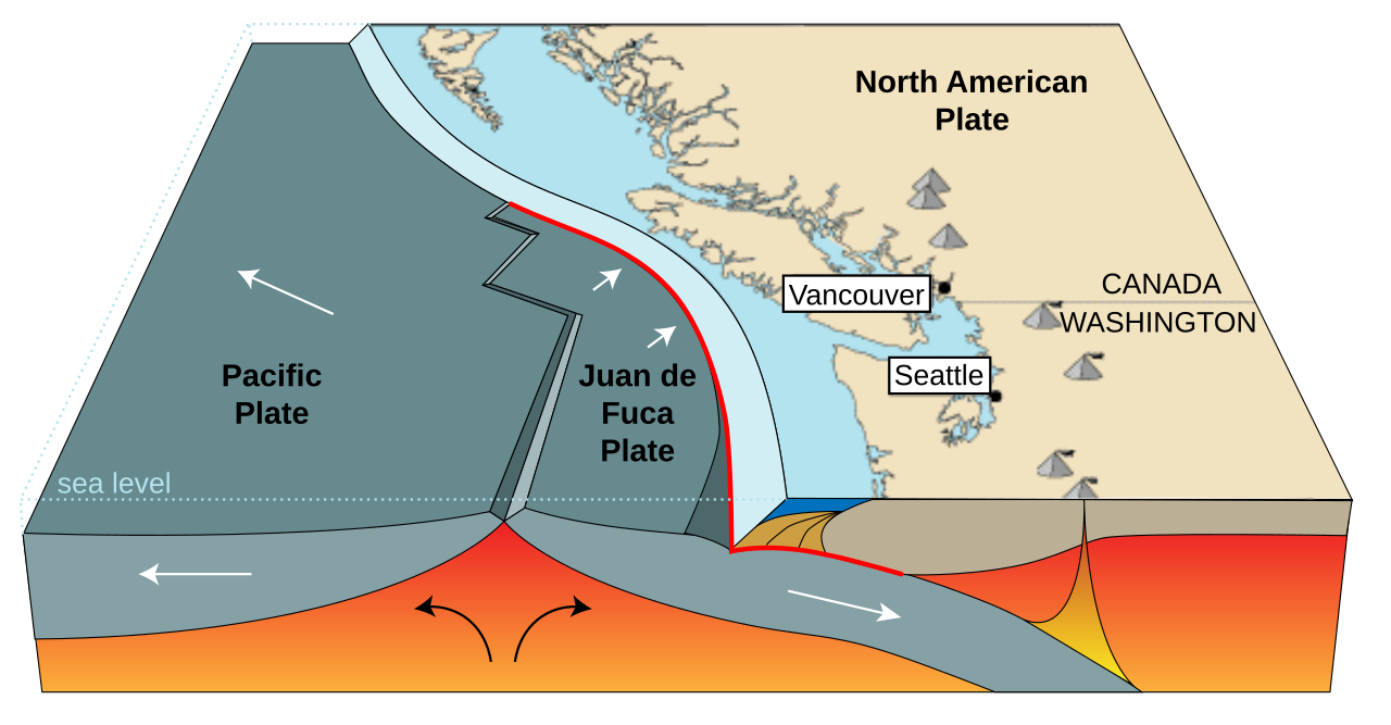 Illustration of the Cascadia subduction zone