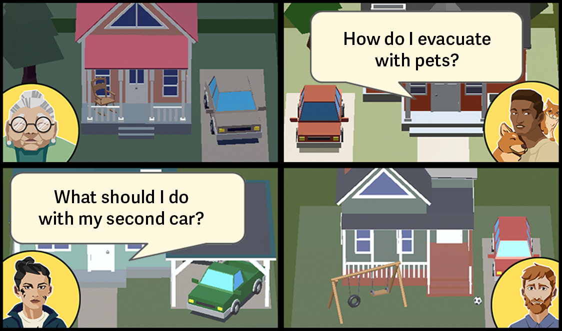 Graphic shows images from firewise residents game