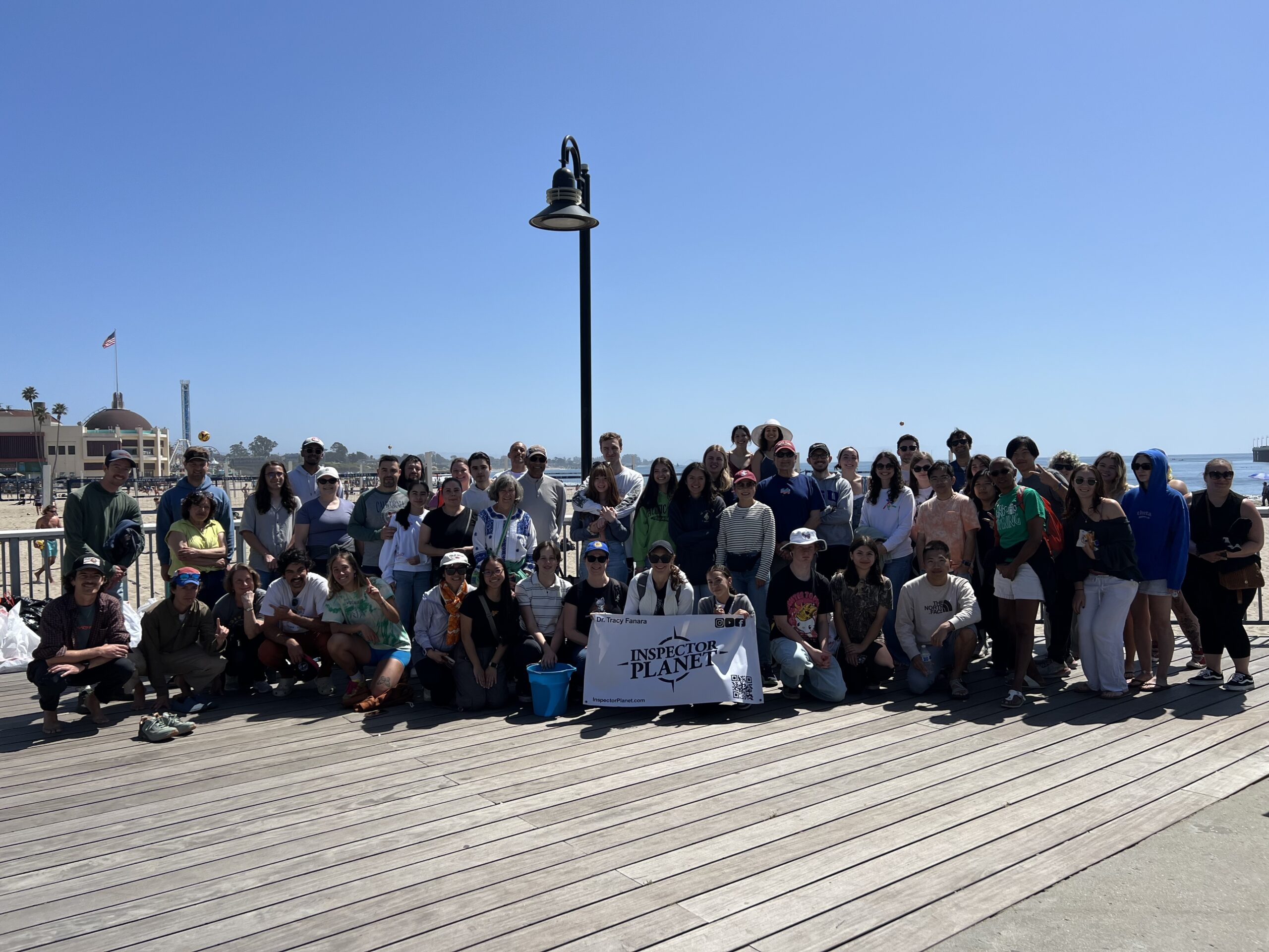 A group of UCSC students and Santa Clara University Students pose for a group photo