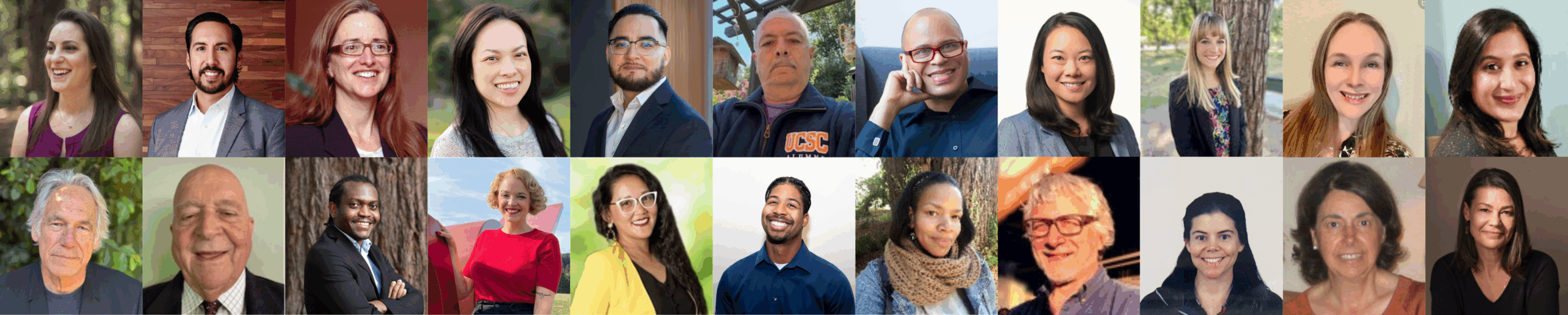 A collage of headshots of each of the 22 alumni councilors