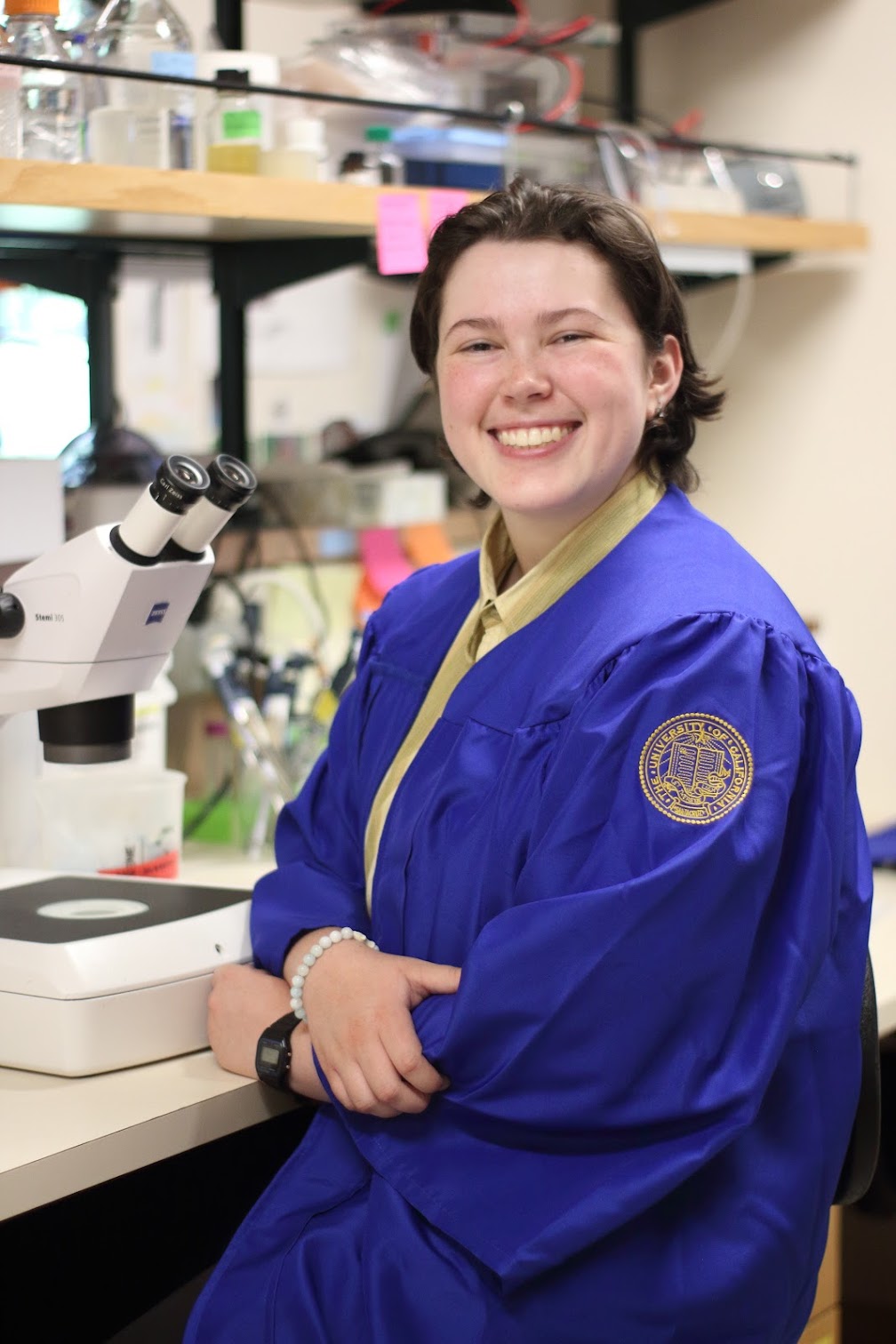 Ciara Bolt in a lab at UC Santa Cruz