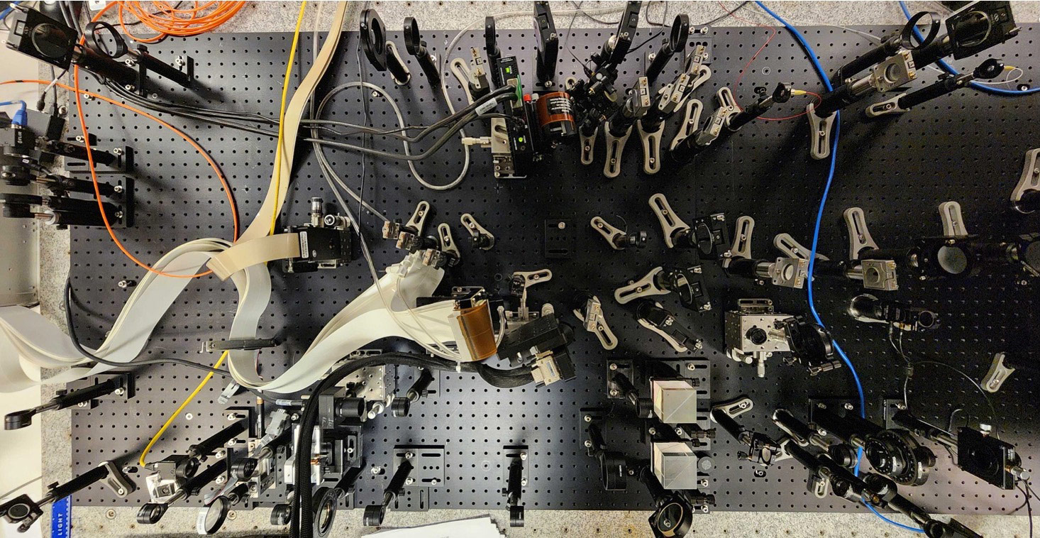 Top view of the setup of the instruments
