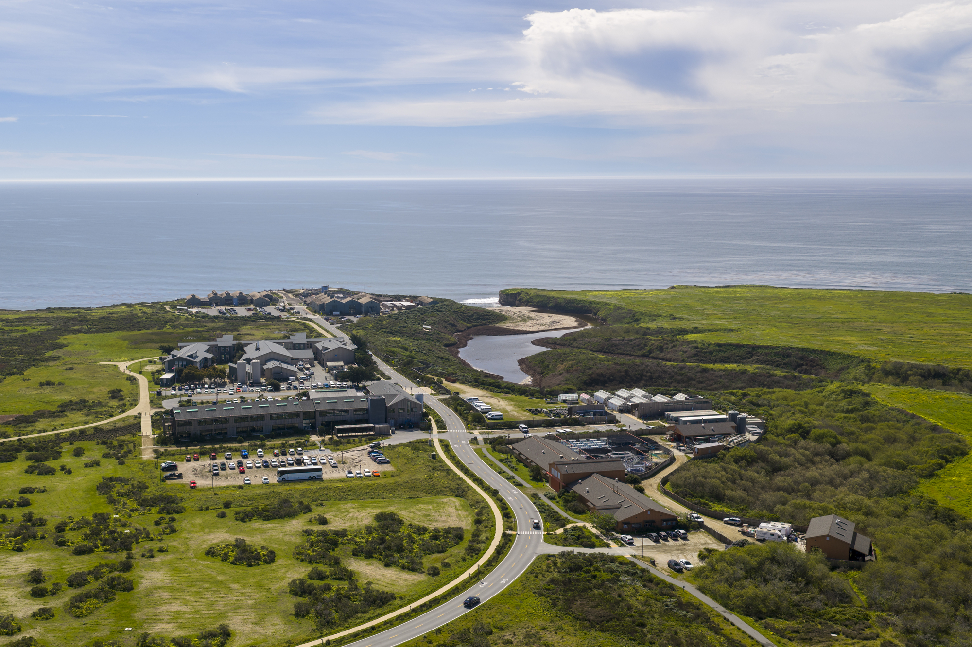 Overhead view of our beautiful coastal campus