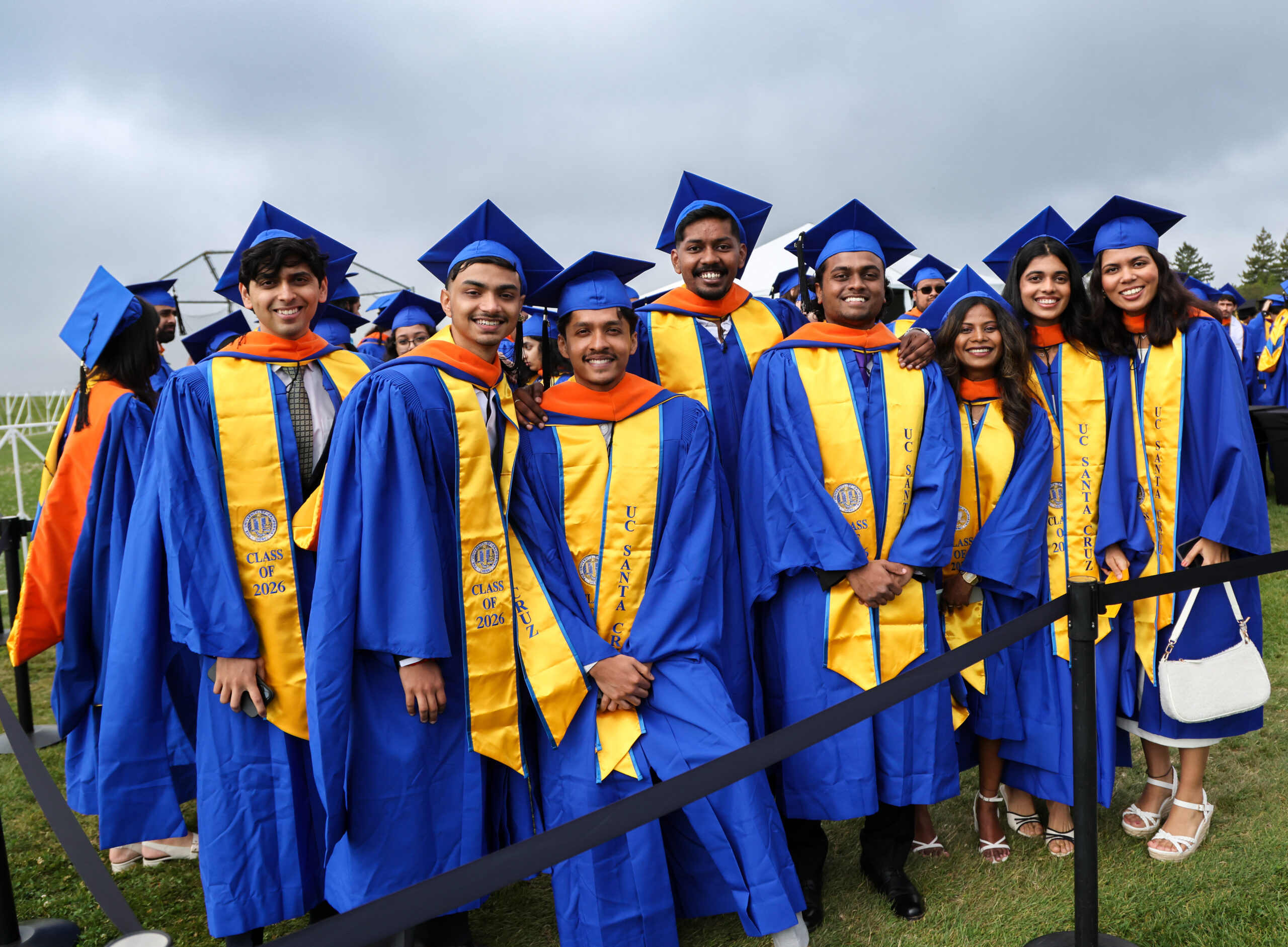 Happy grads getting ready to cross the stage