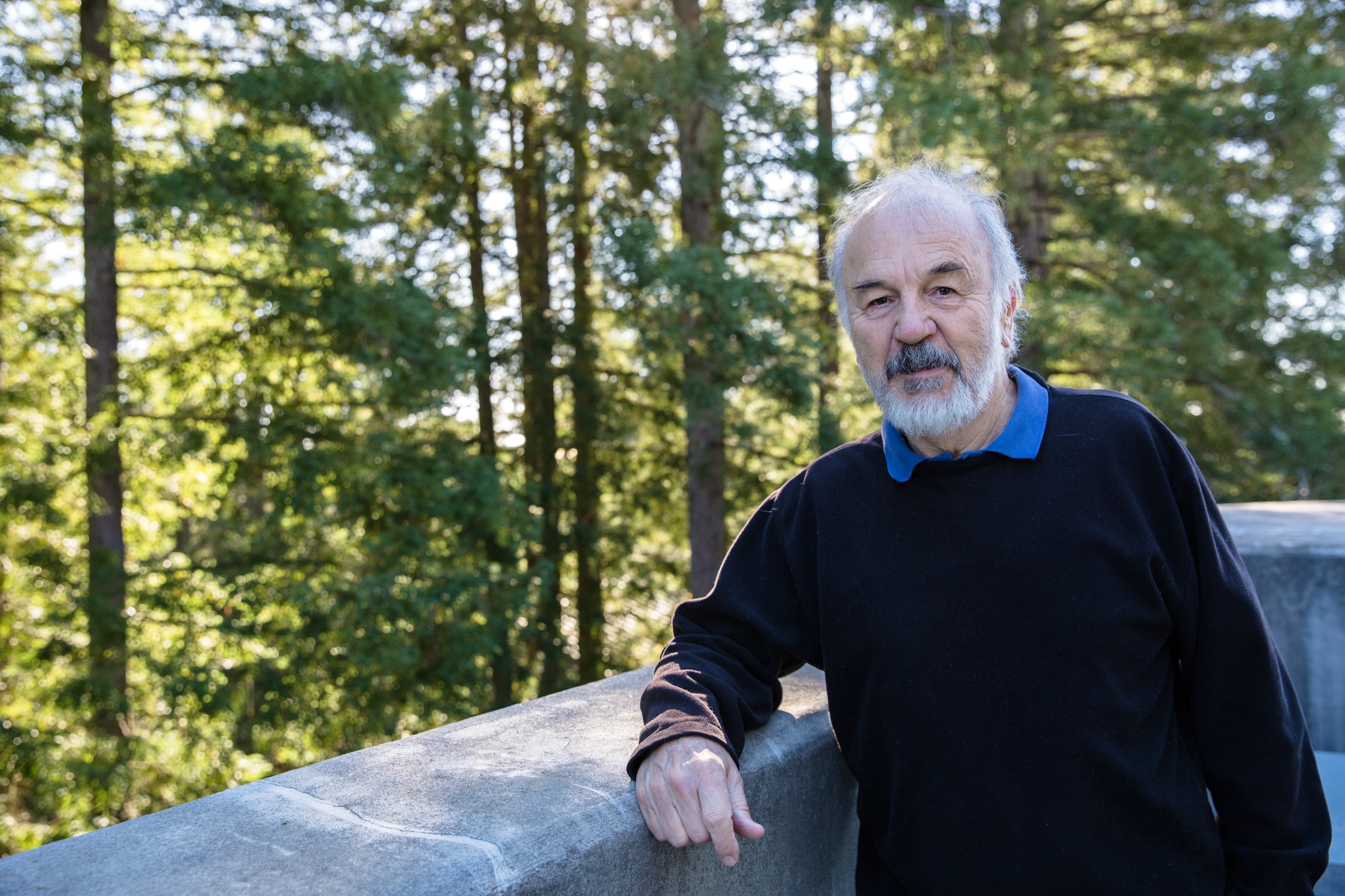 Harry Noller leaning on a parapet