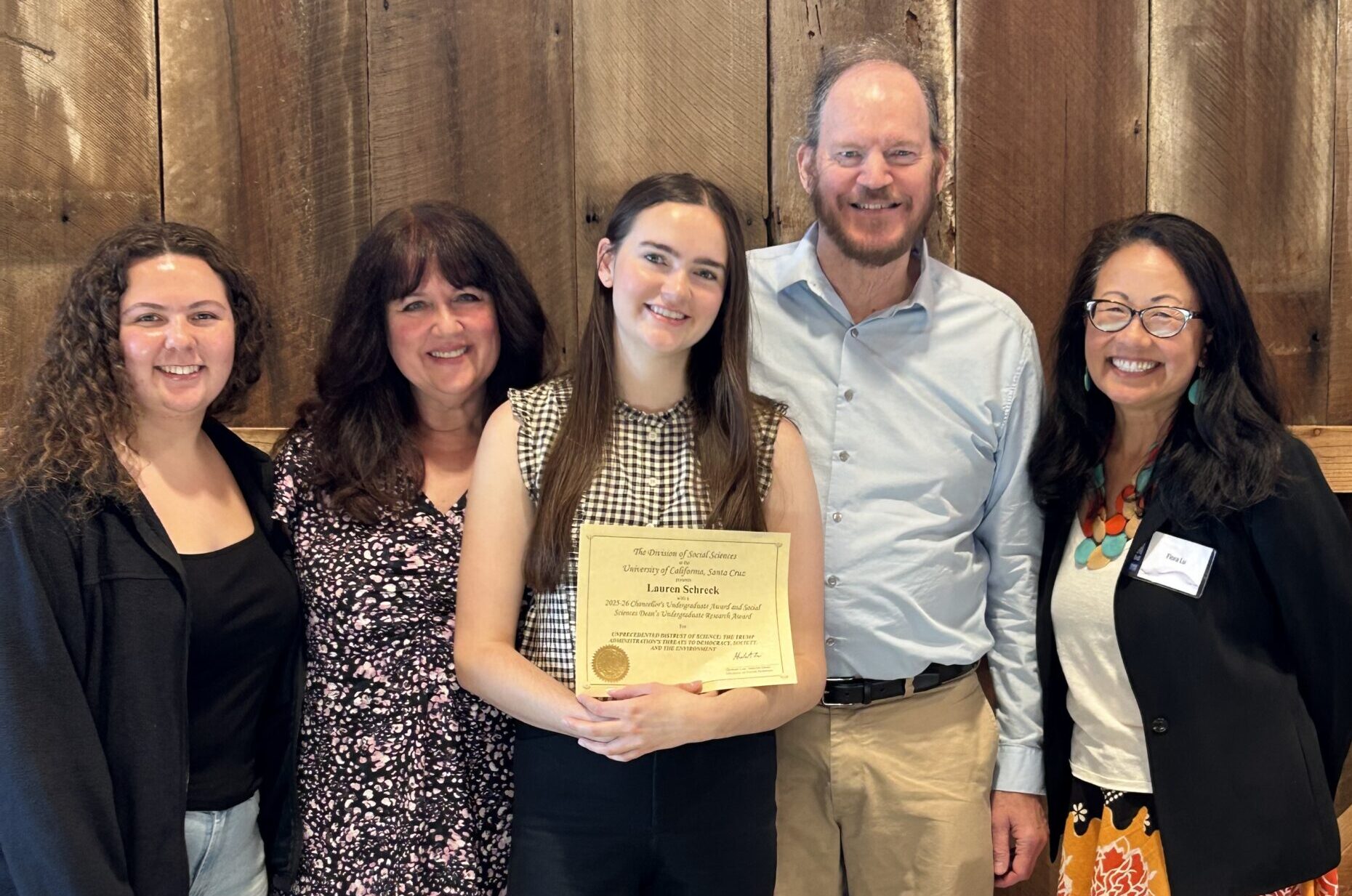 Lauren Schreck with family and Flora Lu
