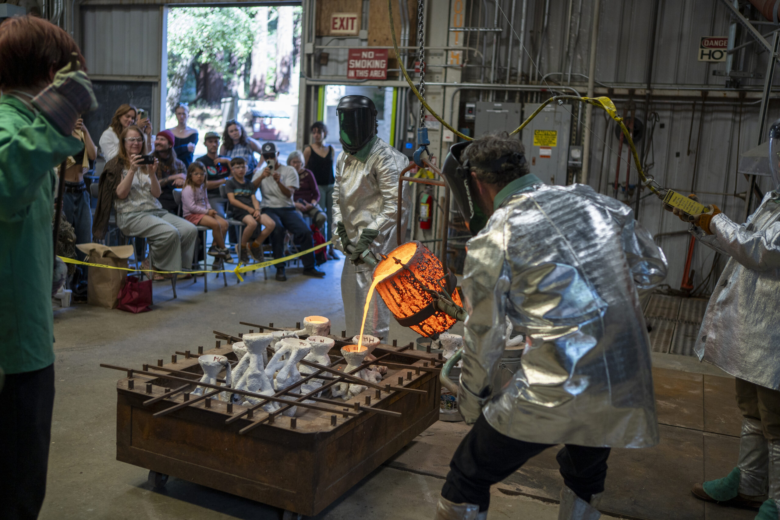 Annual bronze pour at the Foundry