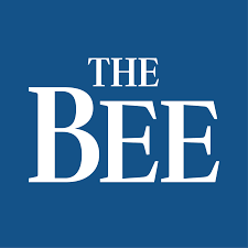 The Sacramento Bee logo, white script on blue background