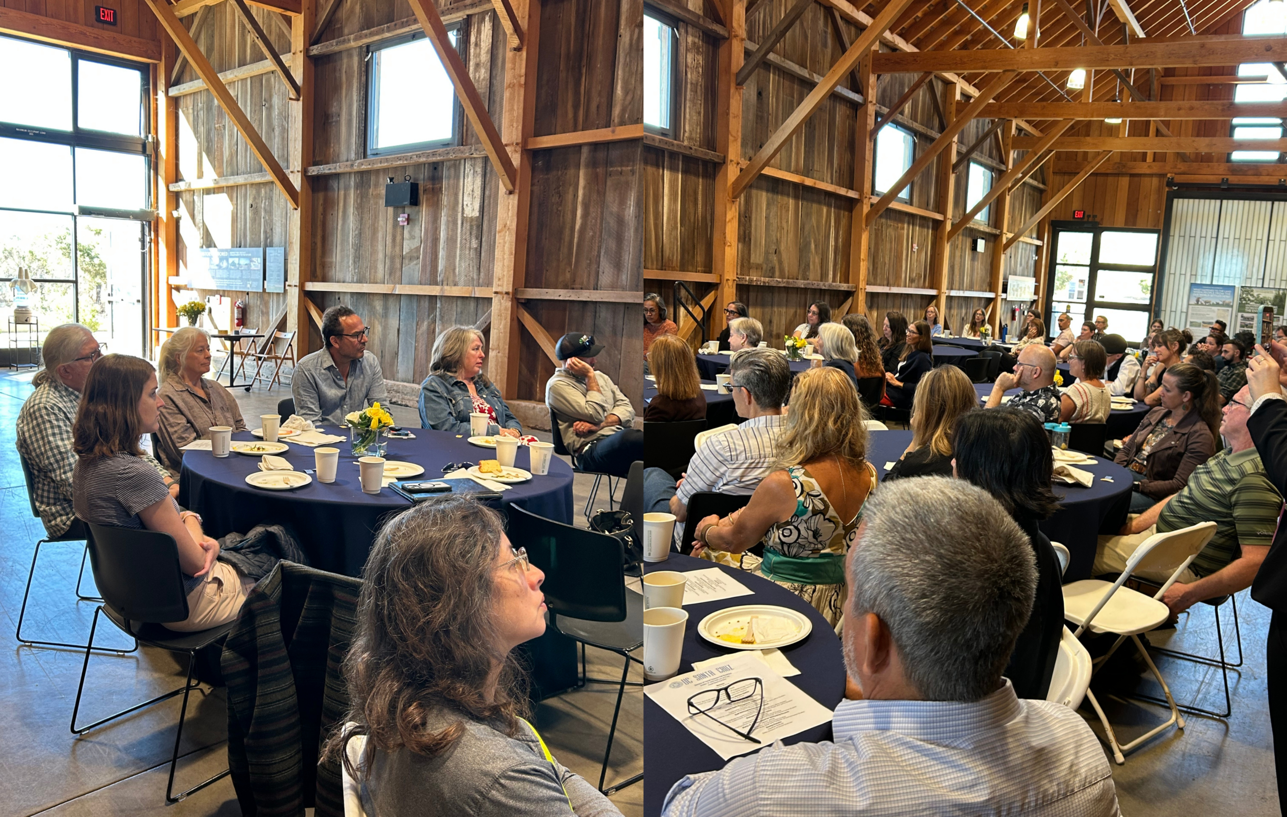 fall breakfast attendees at the hay barn